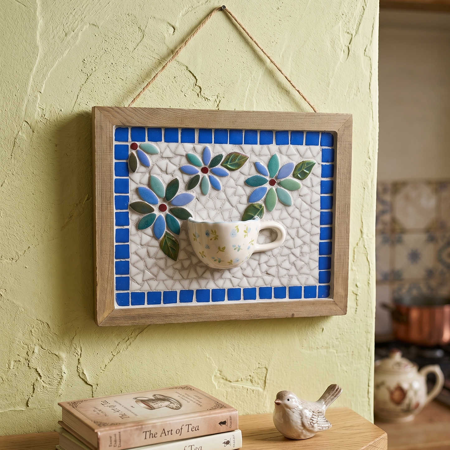 Tea Cup In the Garden Mosaic Frame