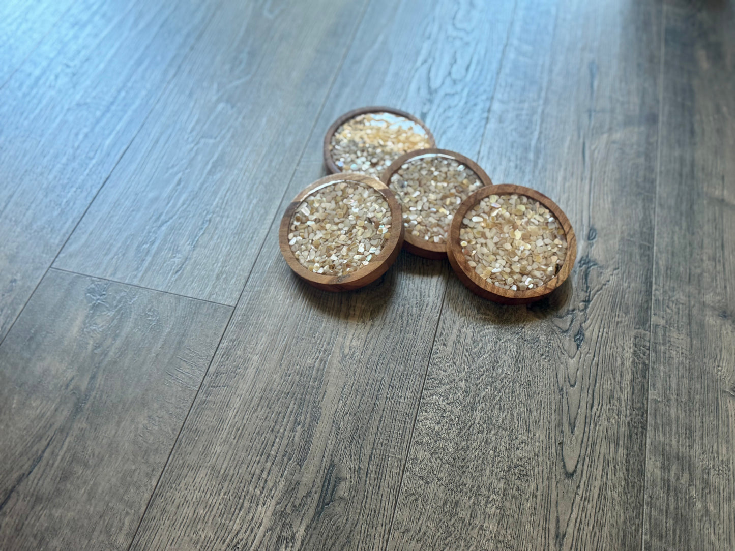 Crushed Sea Shell Coaster Set 4 pieces