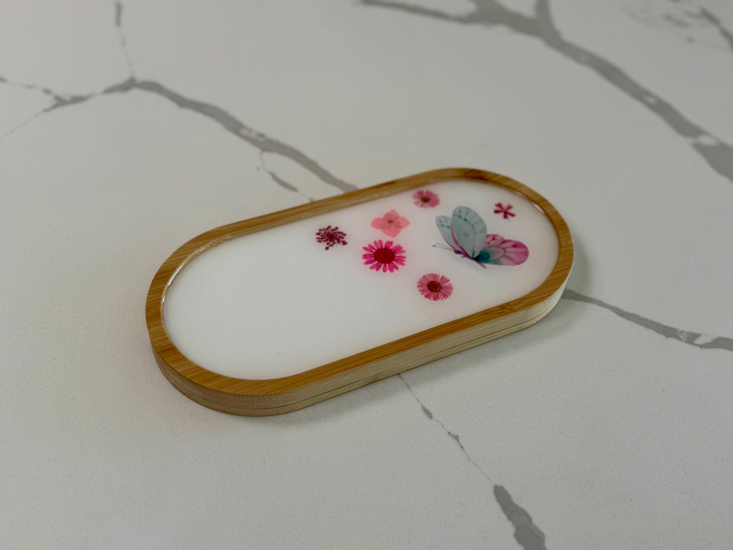 Oval Bamboo Vanity Tray