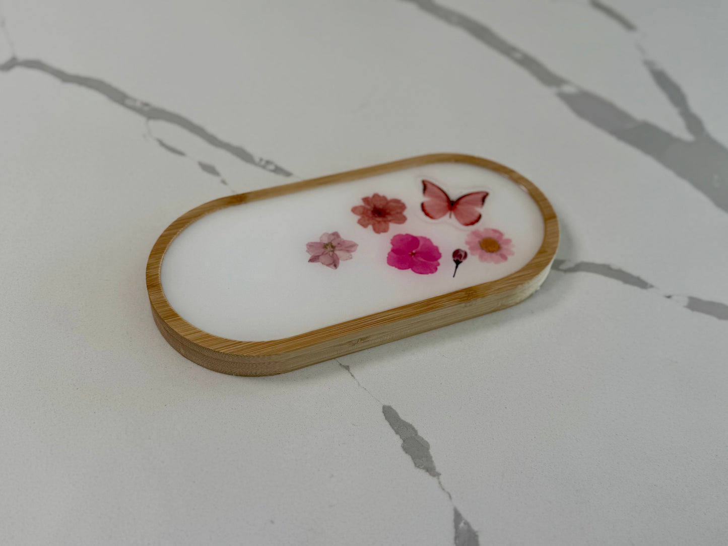 Oval Bamboo Vanity Tray