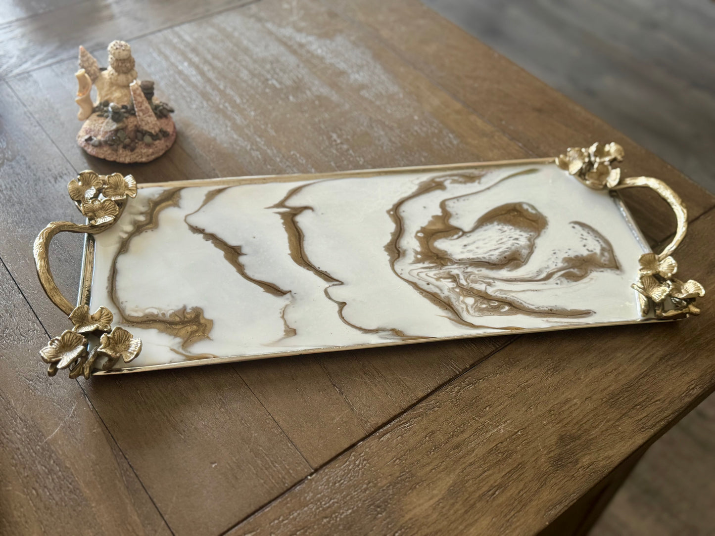 Large Marbled Metal Tray