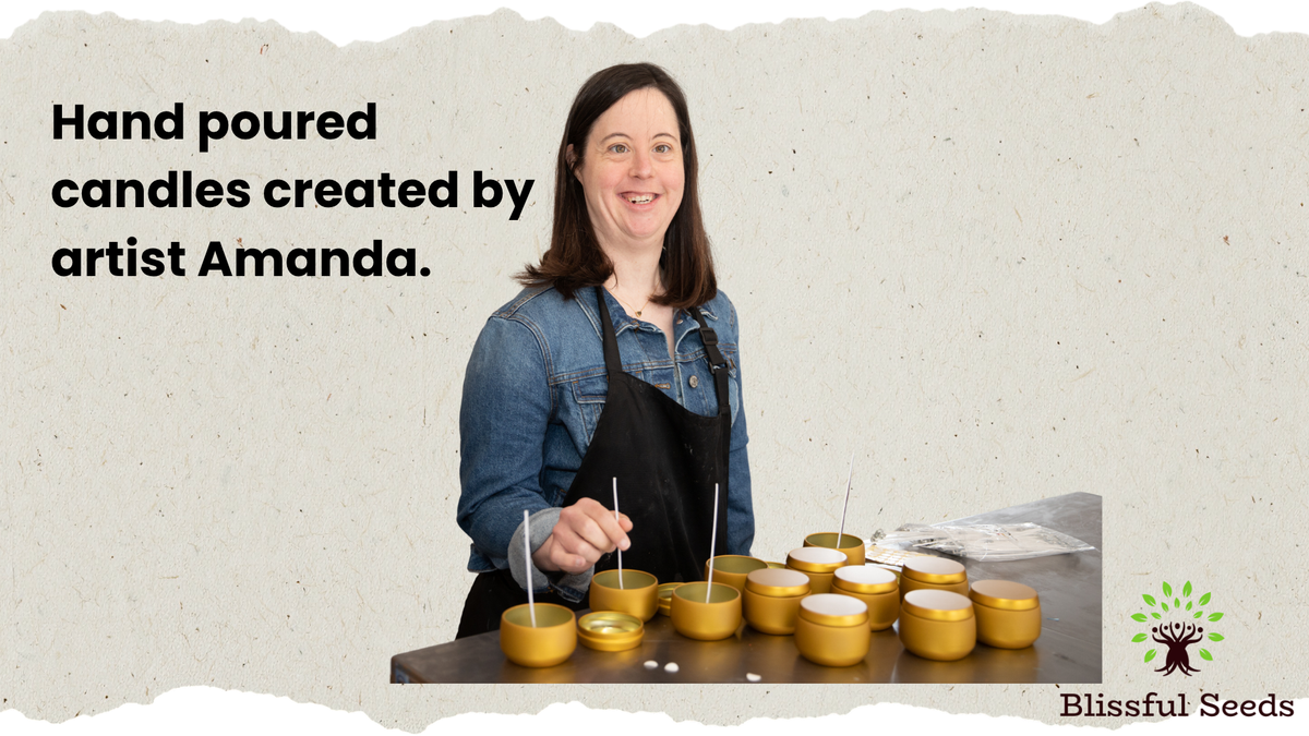 Hand poured candles created by Blissful Seeds artist Amanda