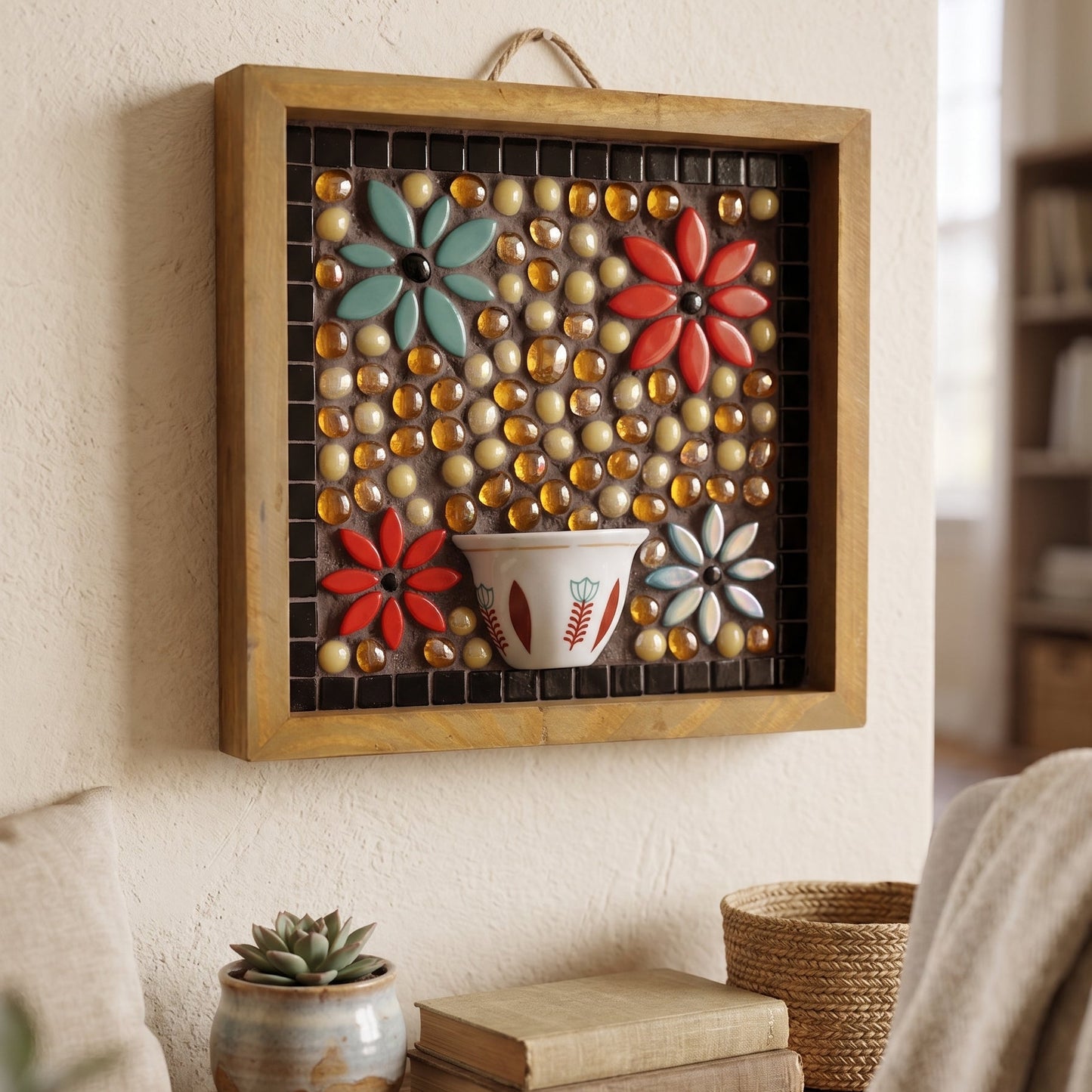 Cascading Coffee Blooms Mosaic Art