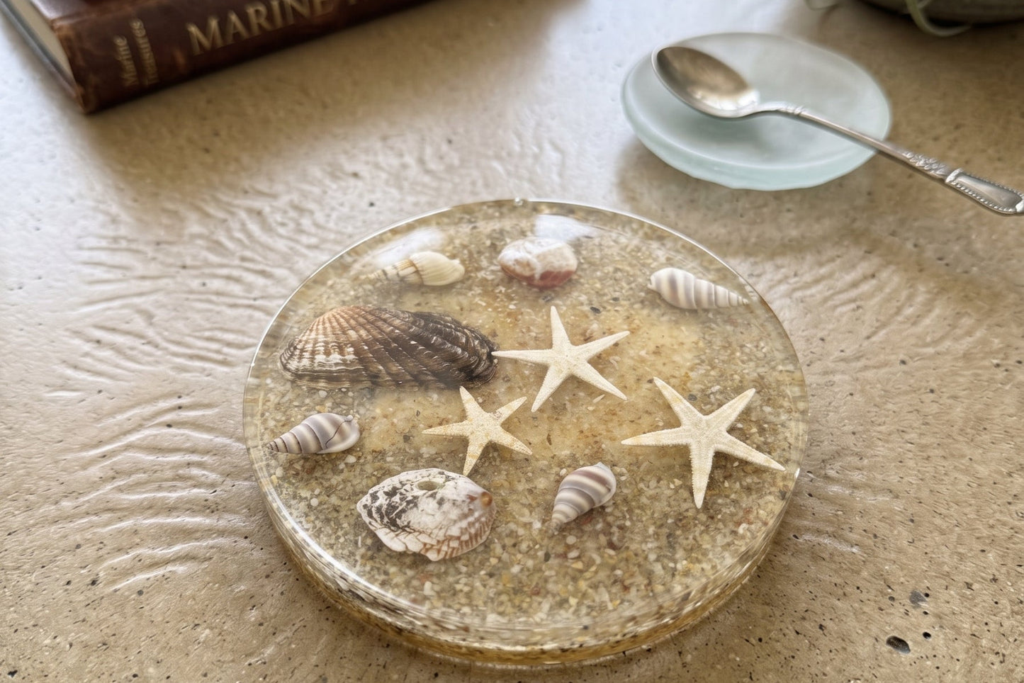 Ocean Floor Resin Coaster Round