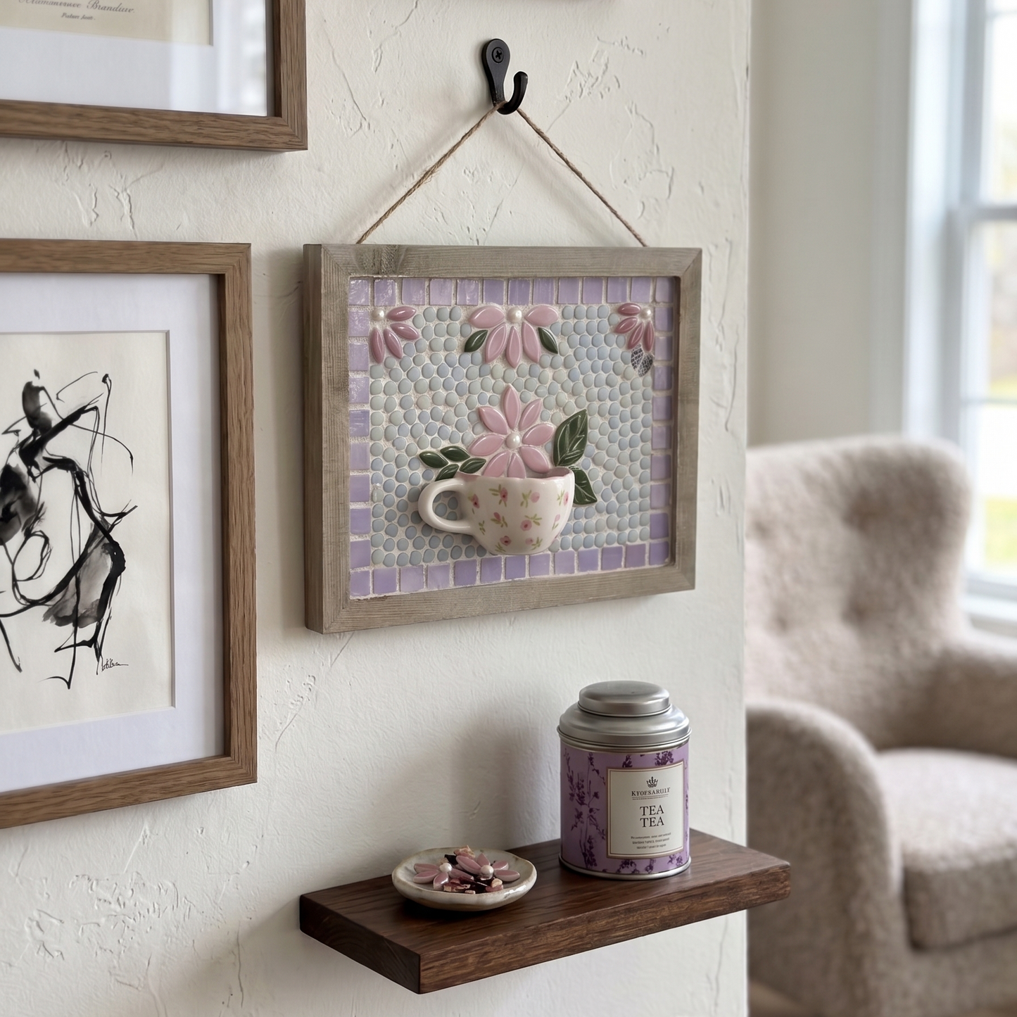 Petals and Pearls Mosaic Wall Art