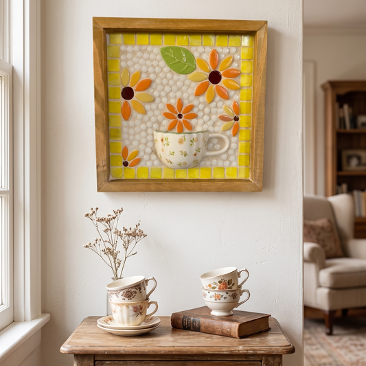 Sunny Teatime Mosaic Frame (8" x 8")