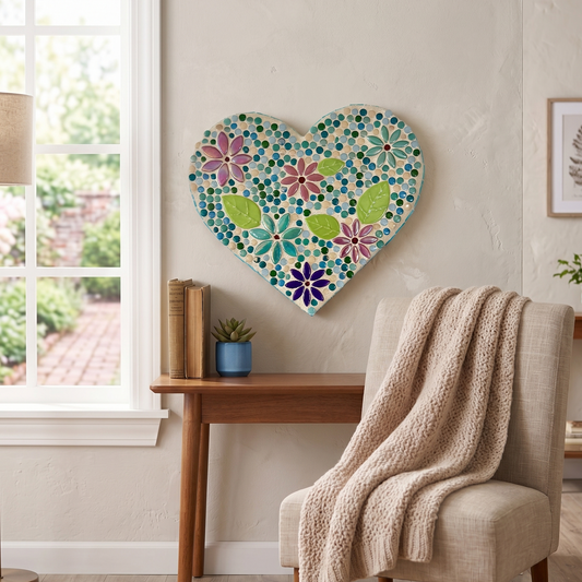 Elysian Garden Mosaic Heart (9")