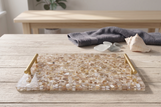 Coastal Elegance Resin Serving Tray