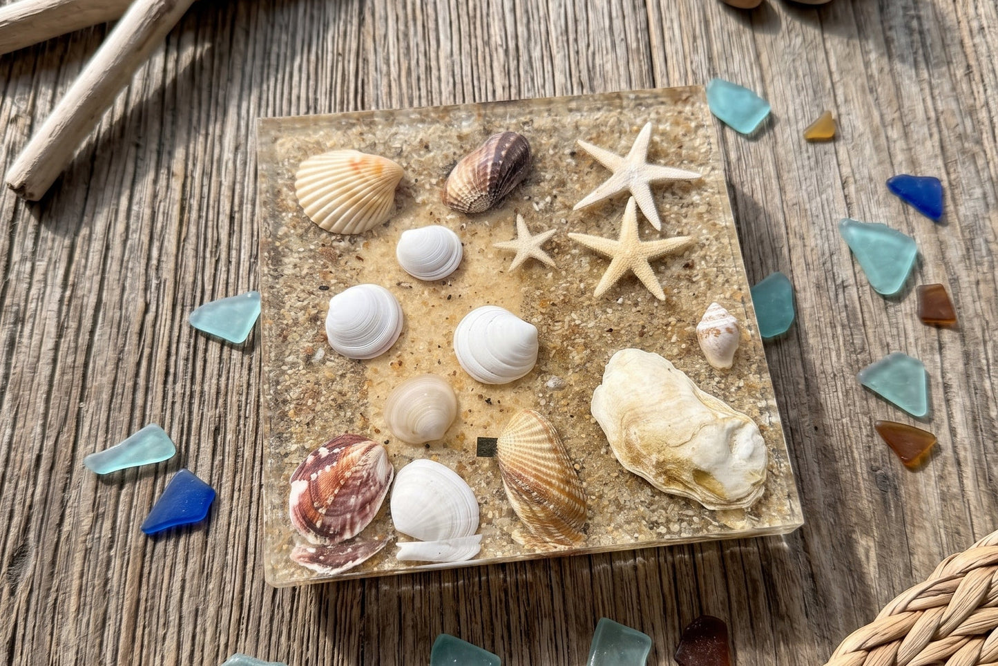 Coastal Treasure Resin Coaster square