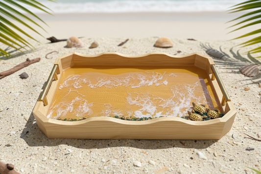 Beach Theme Bamboo Tray