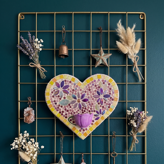 Blossoms & Brew Mosaic Heart Wall Hanging