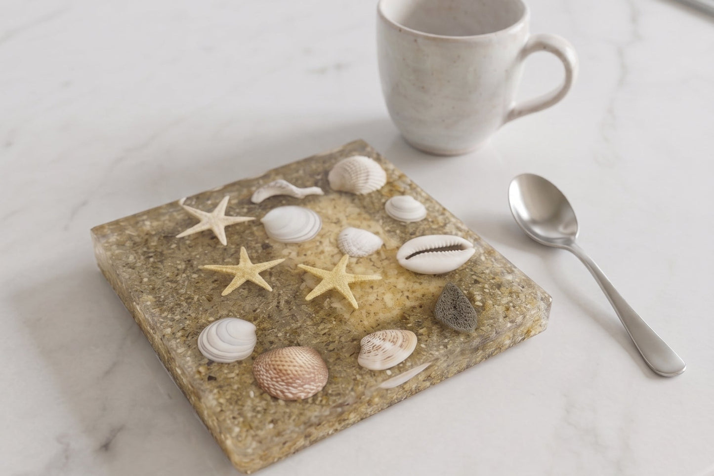 Coastal Treasure Resin Coaster square