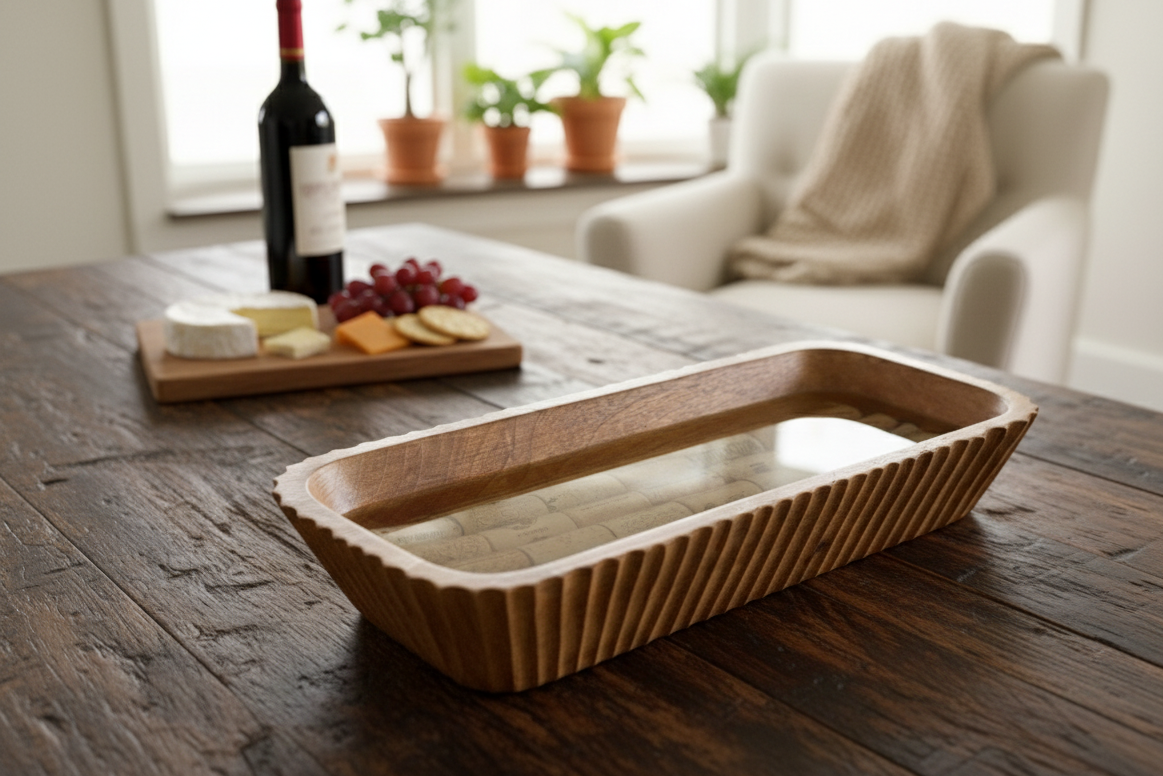 Wine Corks Wooden Bowl