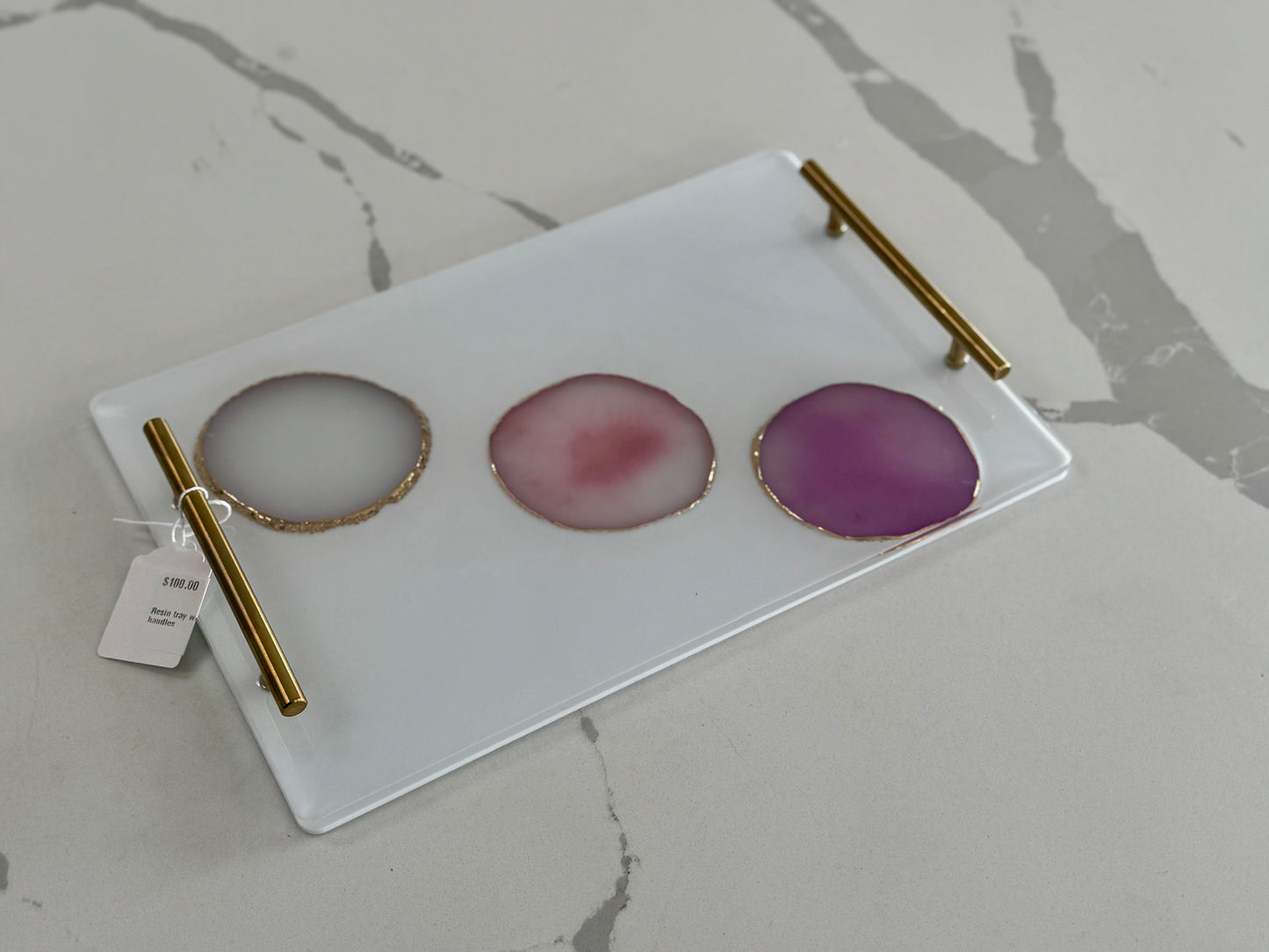 Resin Tray with Geodes