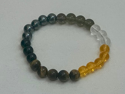 Tiger Eye and Obsidian Bracelet