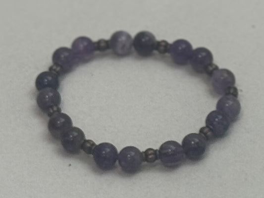 Amethyst and Bronze Spacers Bracelet