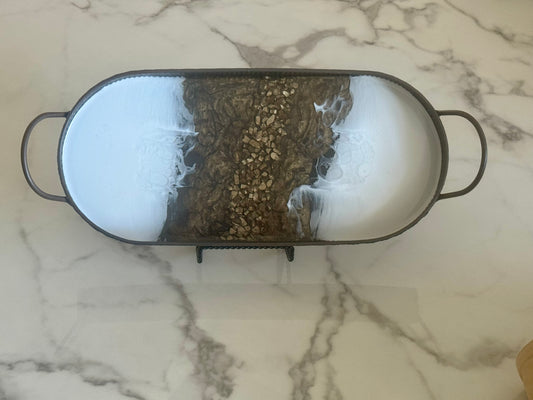 Black Metal Oval tray