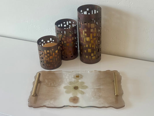 Flat Resin Tray with Handles