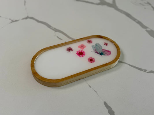 Oval Bamboo Vanity Tray