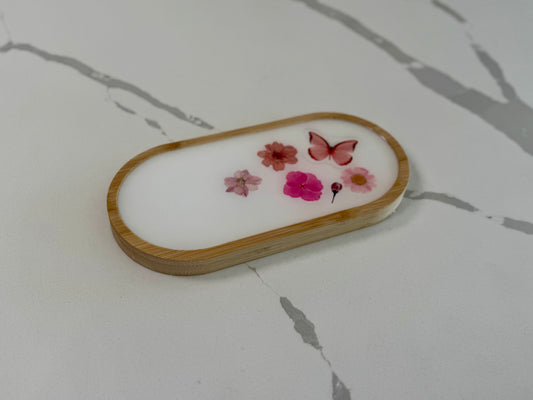 Oval Bamboo Vanity Tray
