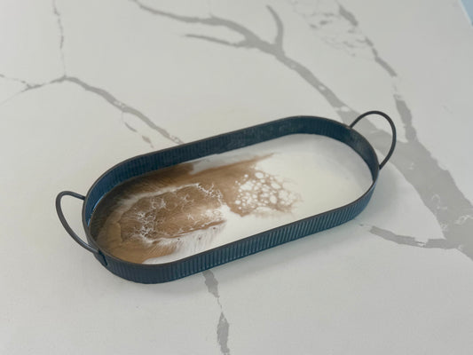 Black Oval Metal tray