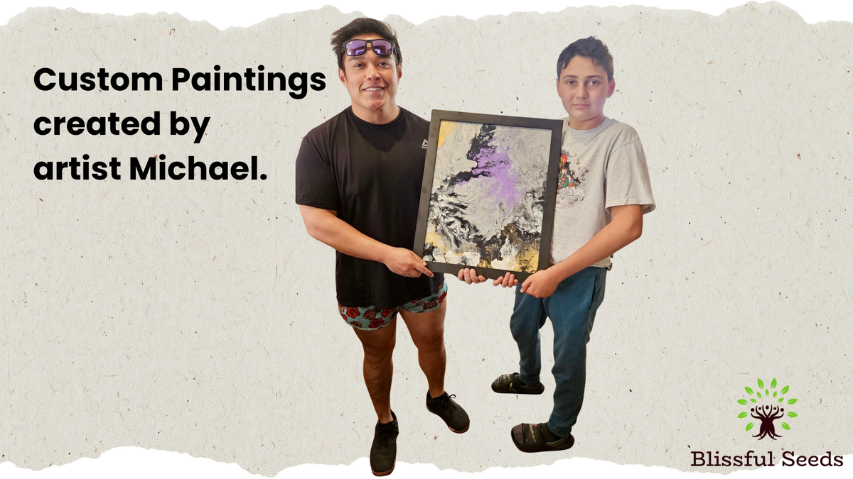 Custom paintings created by Blissful Seeds artist Michael